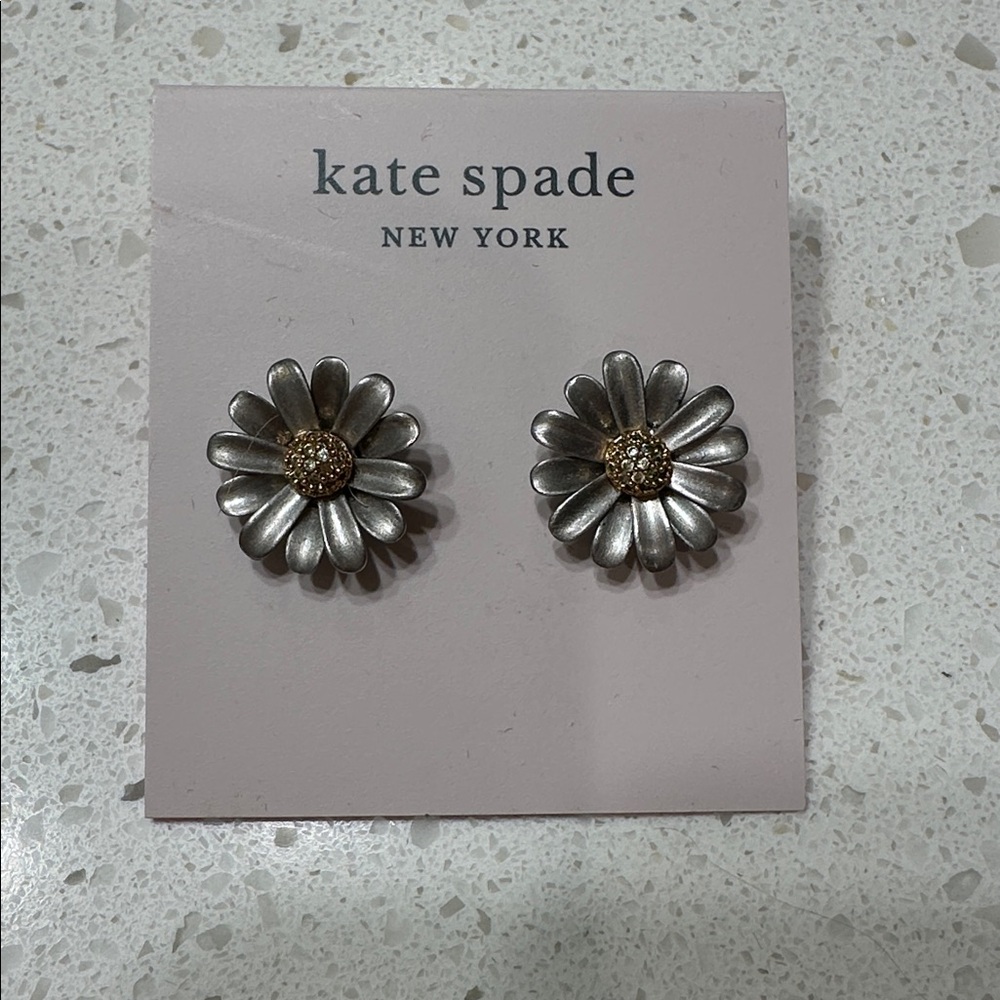 Kate Spade Silver and Gold “ Into the Bloom” Daisy Earrings